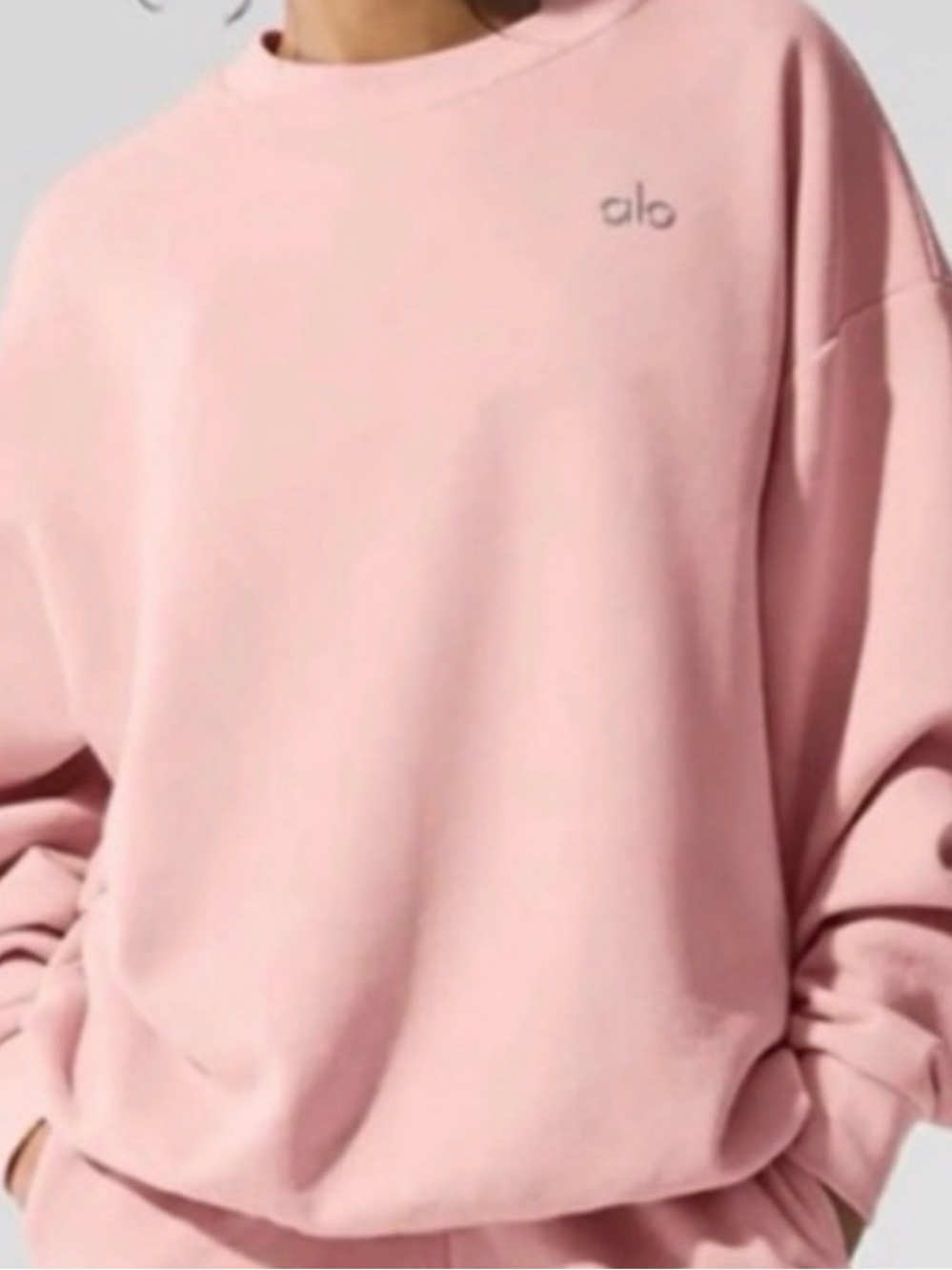 ALO Yoga Blush Pink Crewneck Sweatshirt